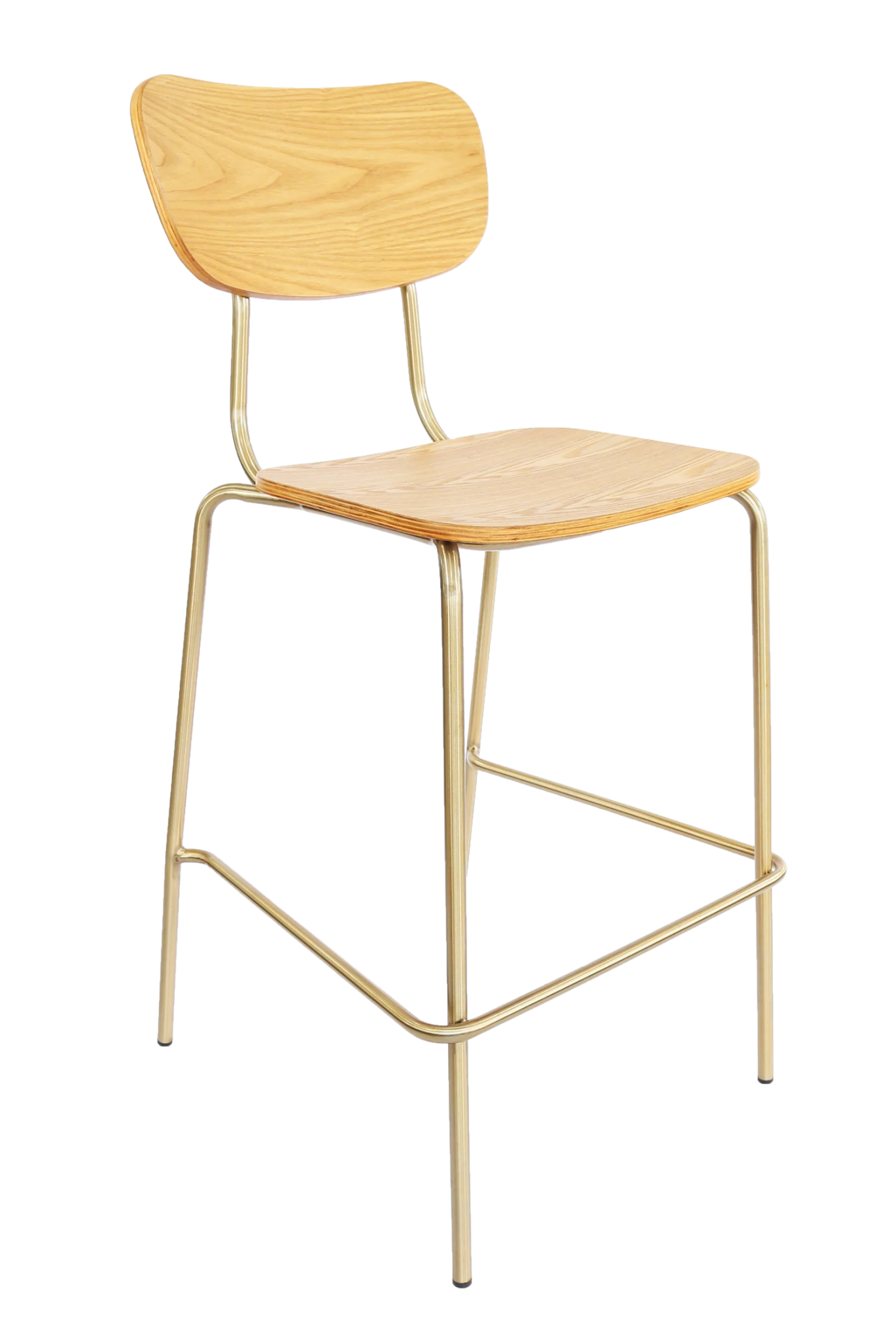 Durafurn Tiramisu Barstool Brass Frame Oak Ply | Office Furniture Designs