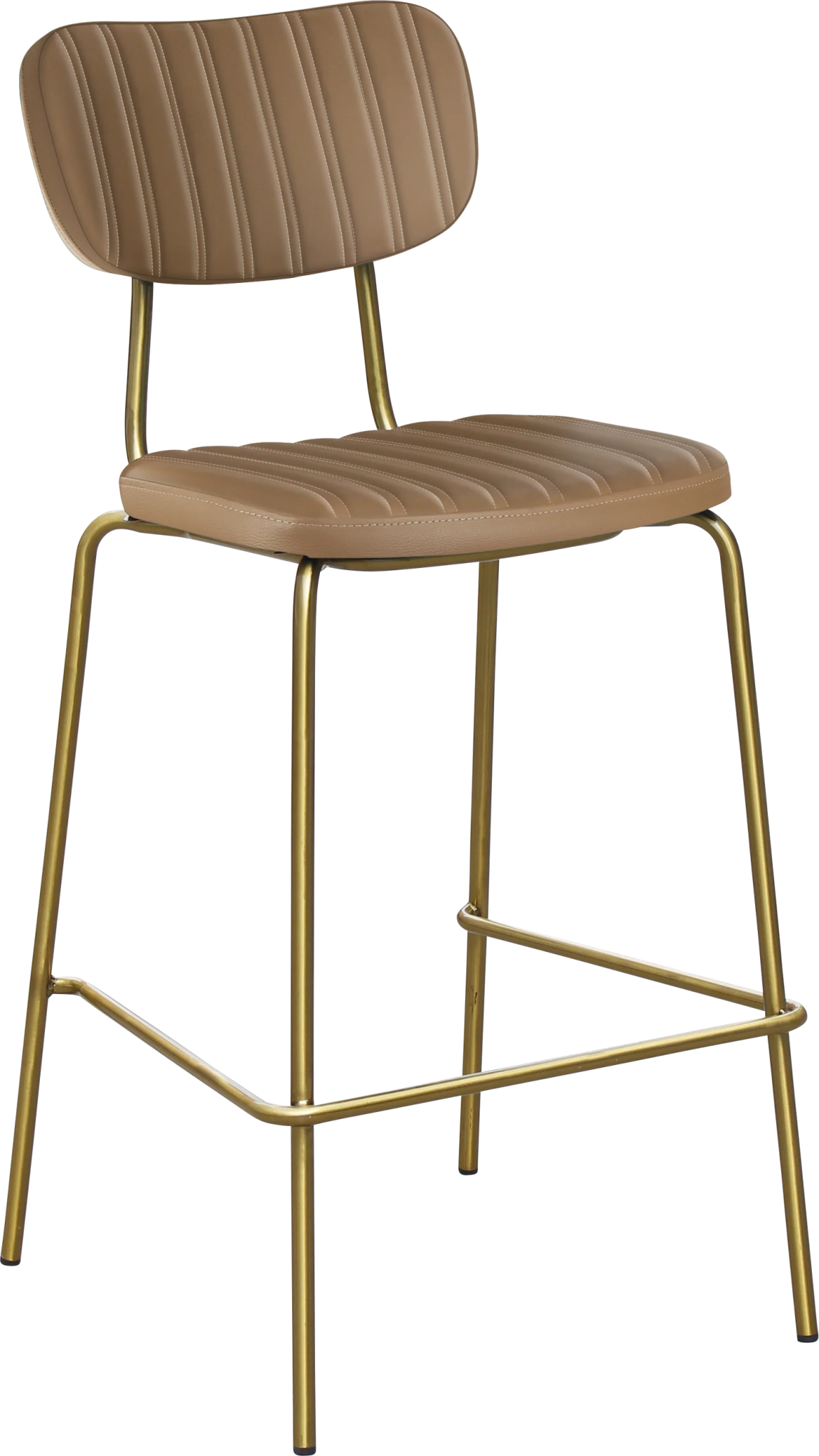 Durafurn Tiramisu Barstool Brass Frame Taupe Vinyl | Office Furniture Designs