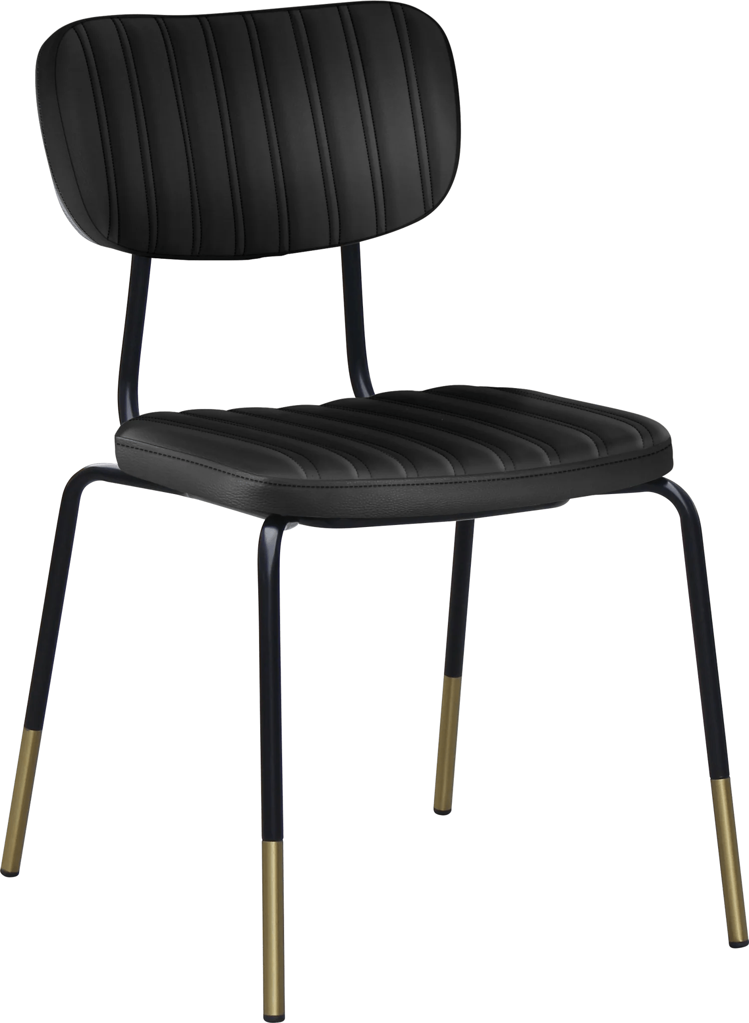 Durafurn Tiramisu Chair Black Frame with Brass Tip Black Vinyl | Office Furniture Designs