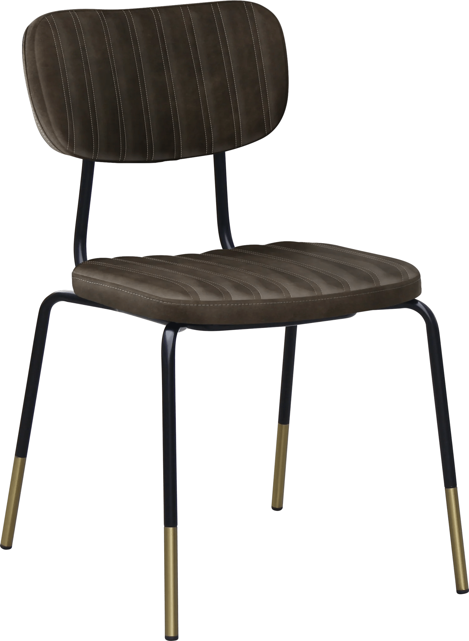 Durafurn Tiramisu Chair Black Frame with Brass Tip Charcoal Fabric | Office Furniture Designs
