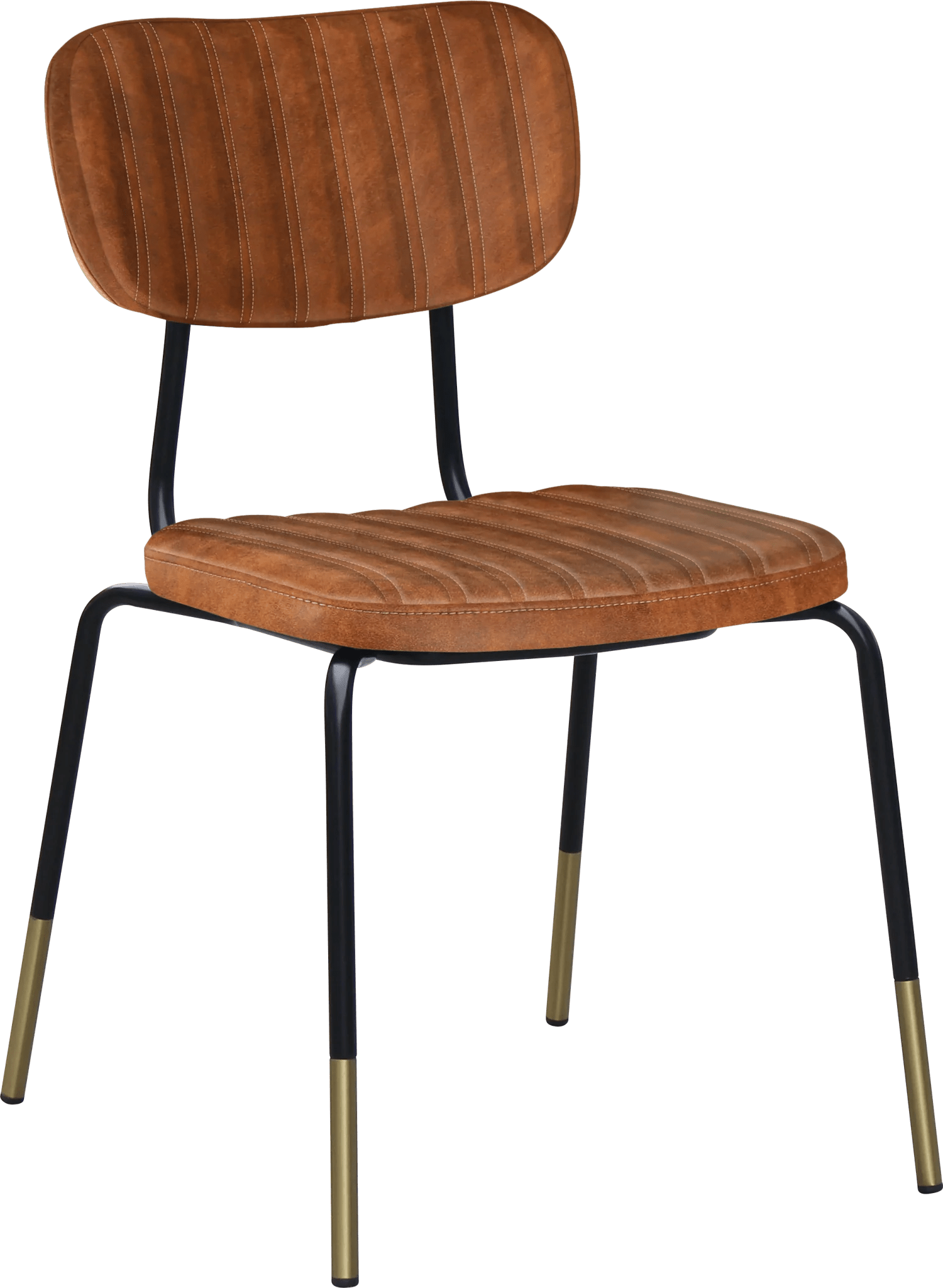 Durafurn Tiramisu Chair Black Frame with Brass Tip Tan Fabric | Office Furniture Designs