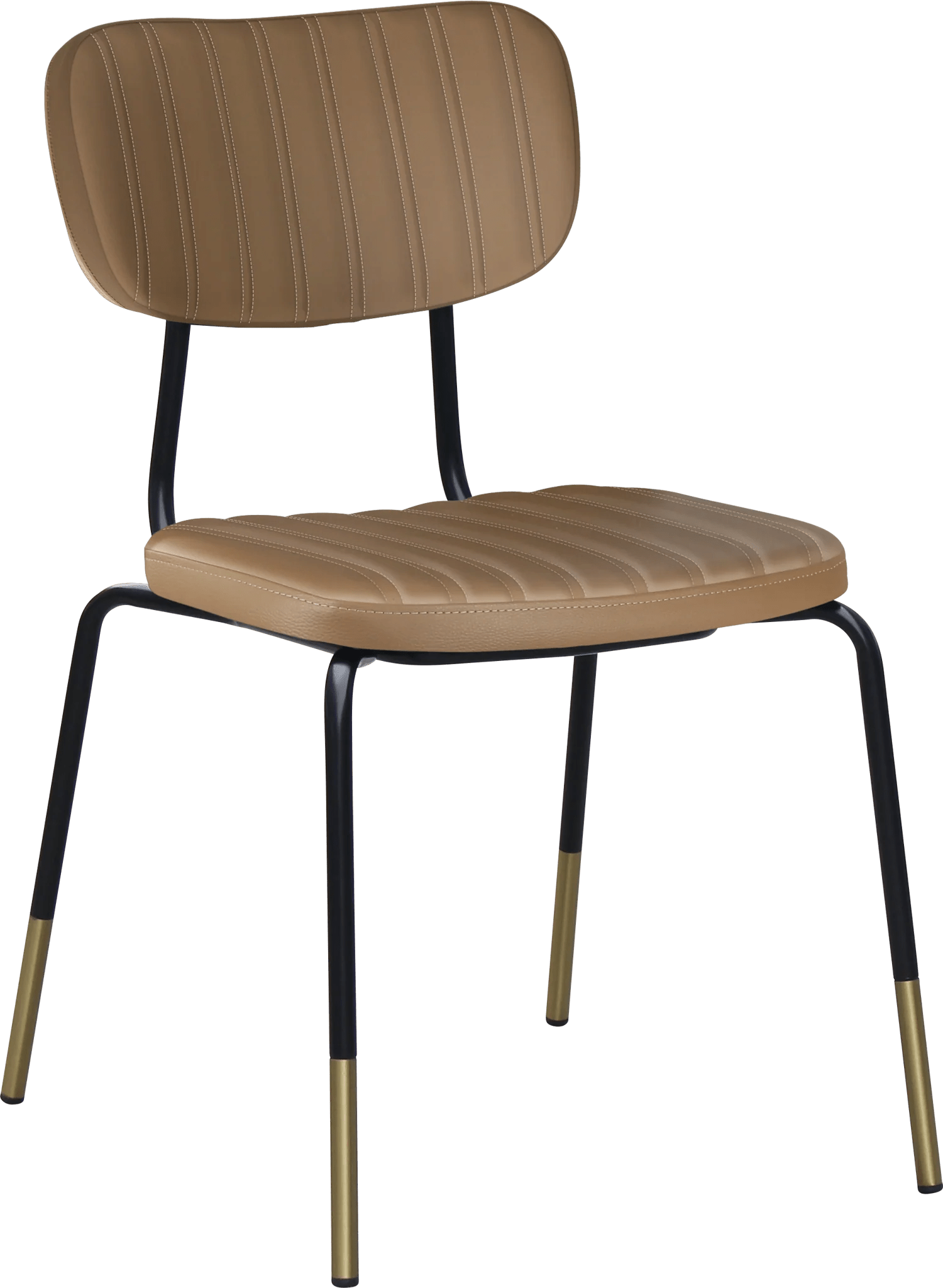 Durafurn Tiramisu Chair Black Frame with Brass Tip Taupe Vinyl | Office Furniture Designs