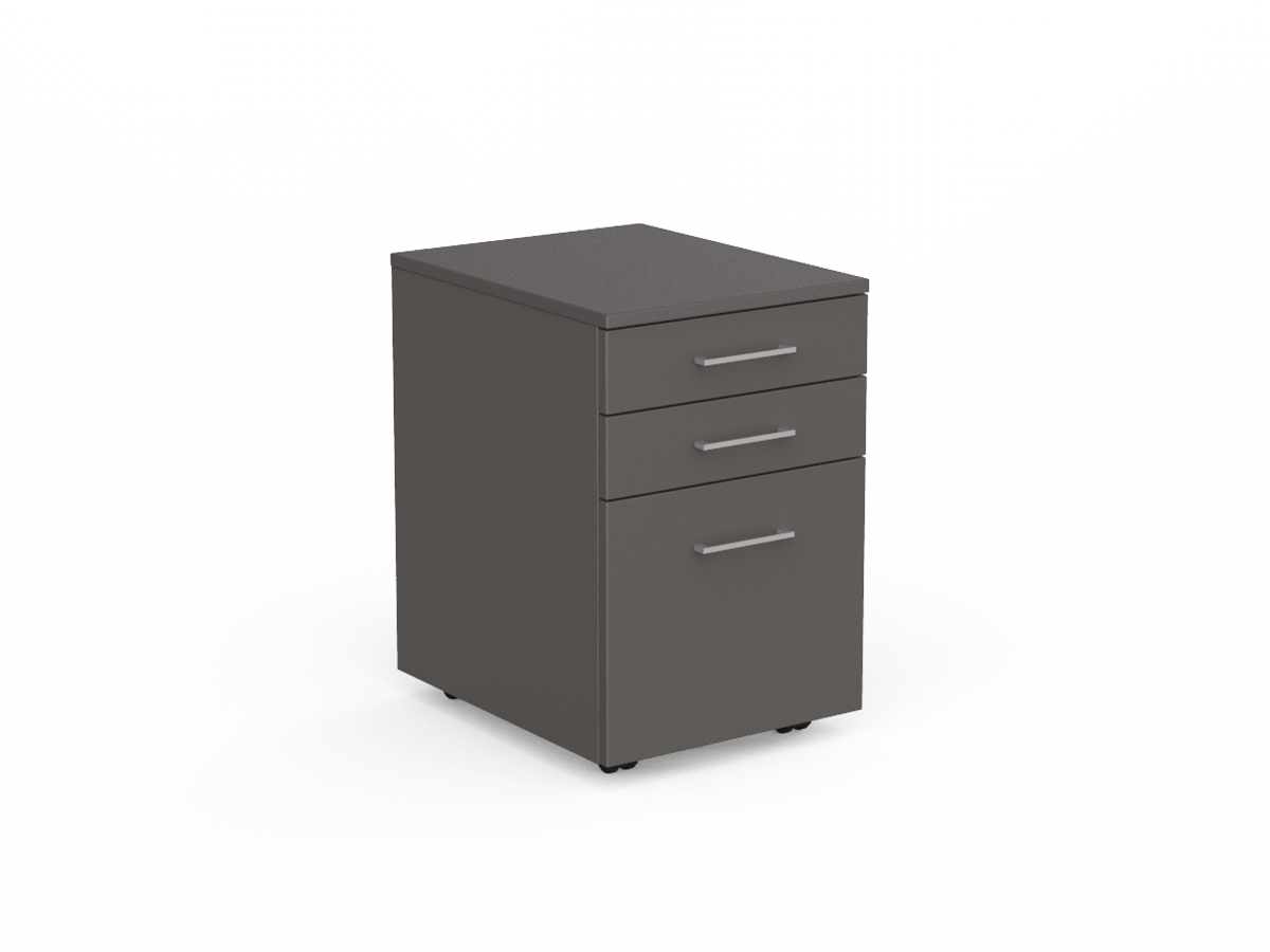 EkoSystem Mobile Drawer Unit 1 File & 2 Box Drawers Charcoal | Office Furniture Designs