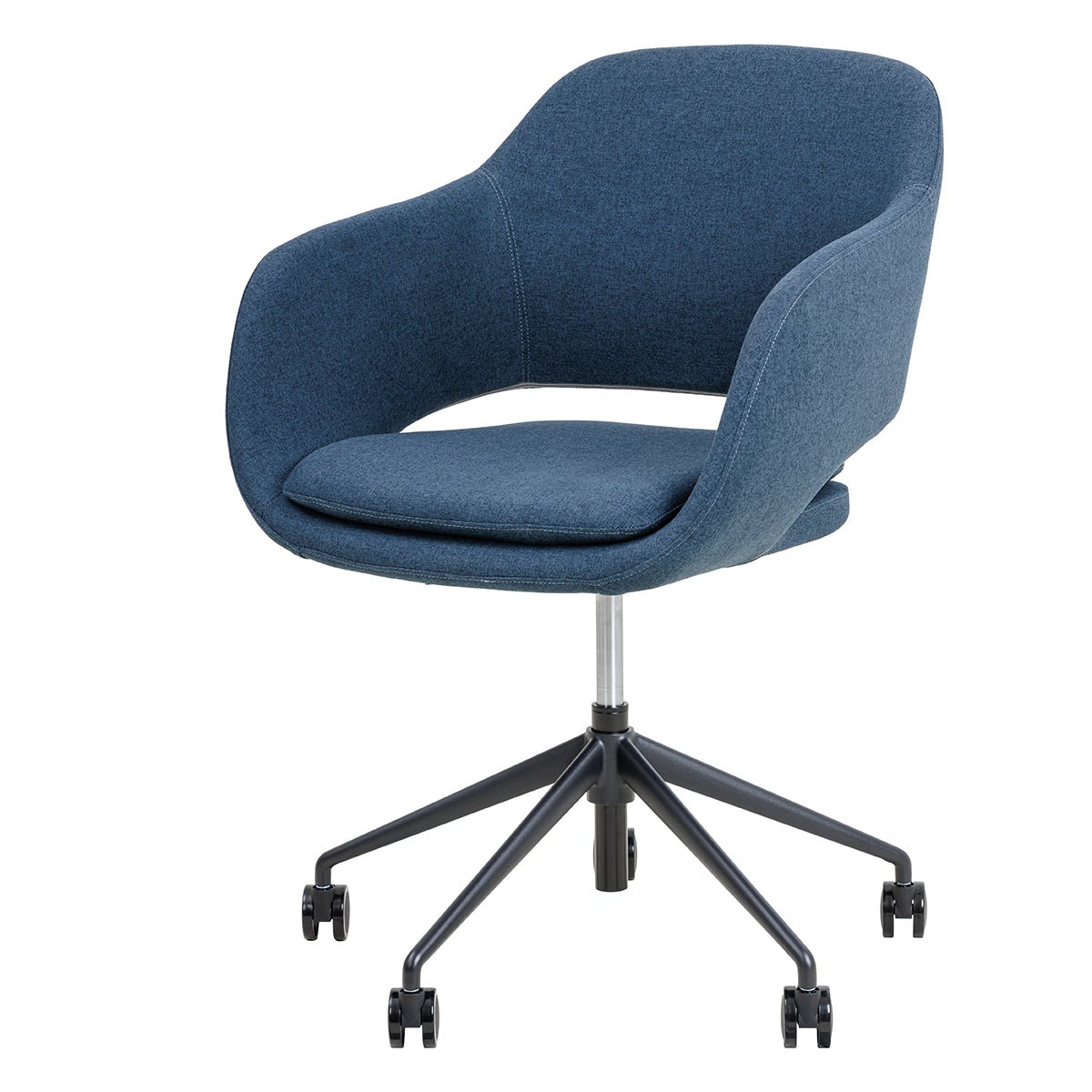 Elaro Armchair Castors Steel Blue | Office Furniture Designs