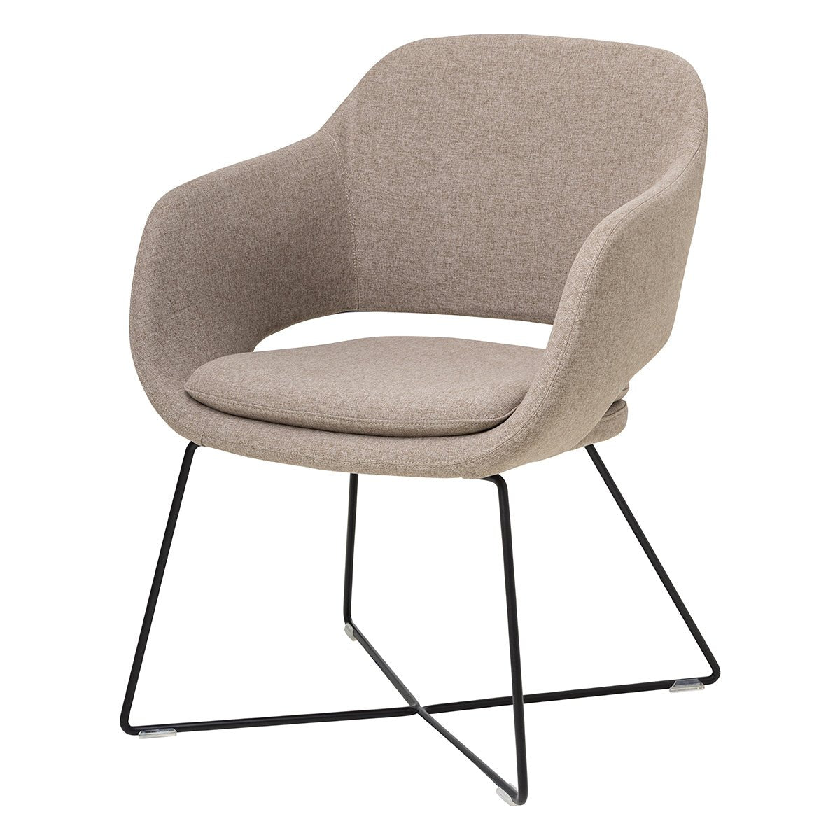 Elaro Armchair Metal Walnut | Office Furniture Designs