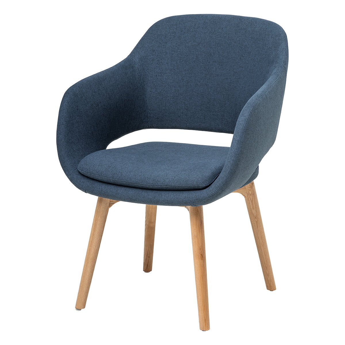 Elaro Armchair Wood Steel Blue | Office Furniture Designs