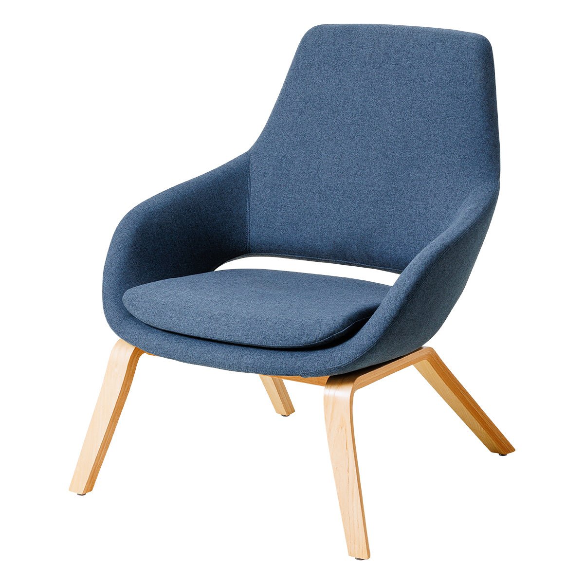 Elaro Lounge Chair Wood Steel Blue | Office Furniture Designs