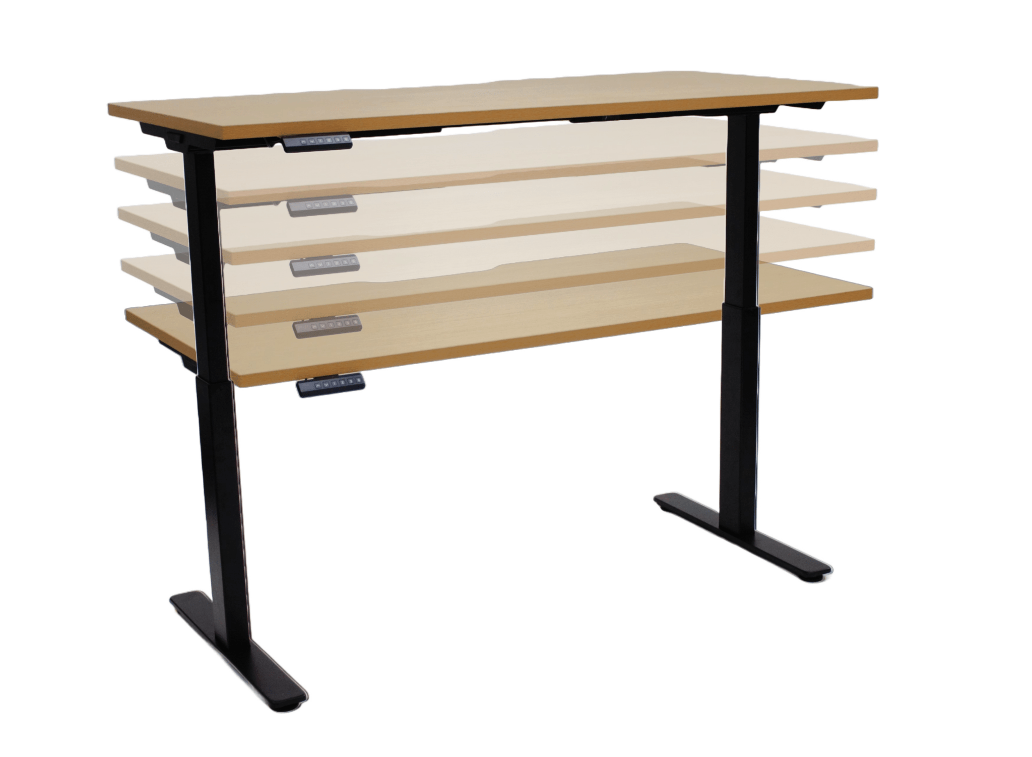 ELEV8 Electric Sit To Stand Desk 1500W × 760 - 1160H × 750D mm Beech Black | Office Furniture Designs