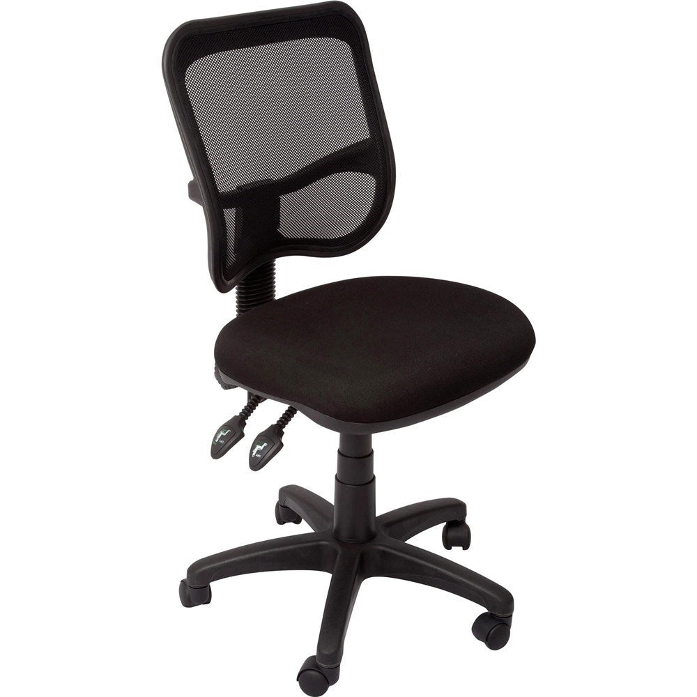 EM300 Ergonomic Chair Medium Mesh Back Black Black | Office Furniture Designs