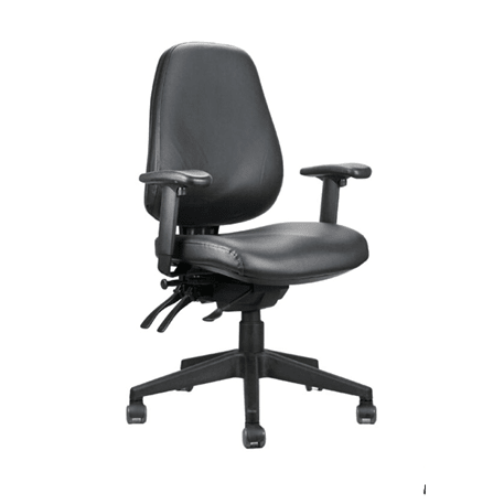 Endeavour Pro 4 Lever Operator Chair High Back Black PU Chair with Arms Black | Office Furniture Designs
