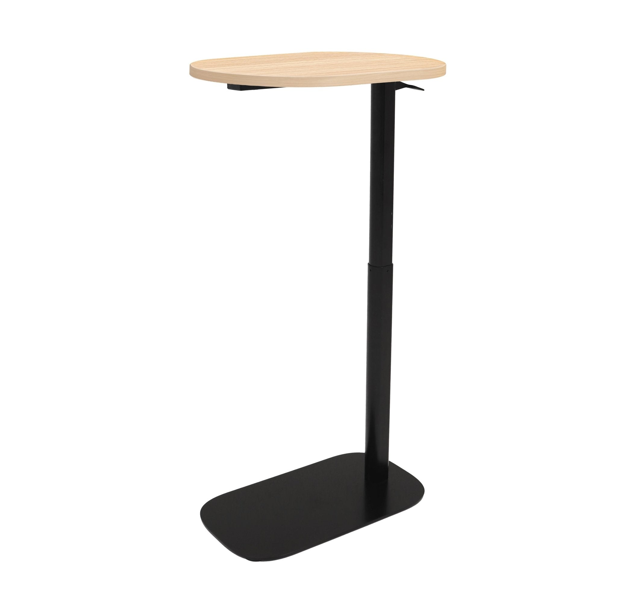 Eos Height Adjustable Side Table Natural Oak Black | Office Furniture Designs