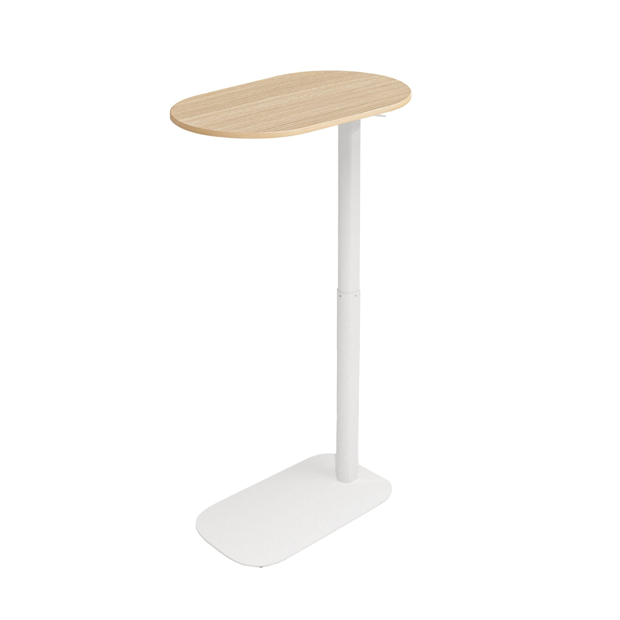 Eos Height Adjustable Side Table Natural Oak White | Office Furniture Designs