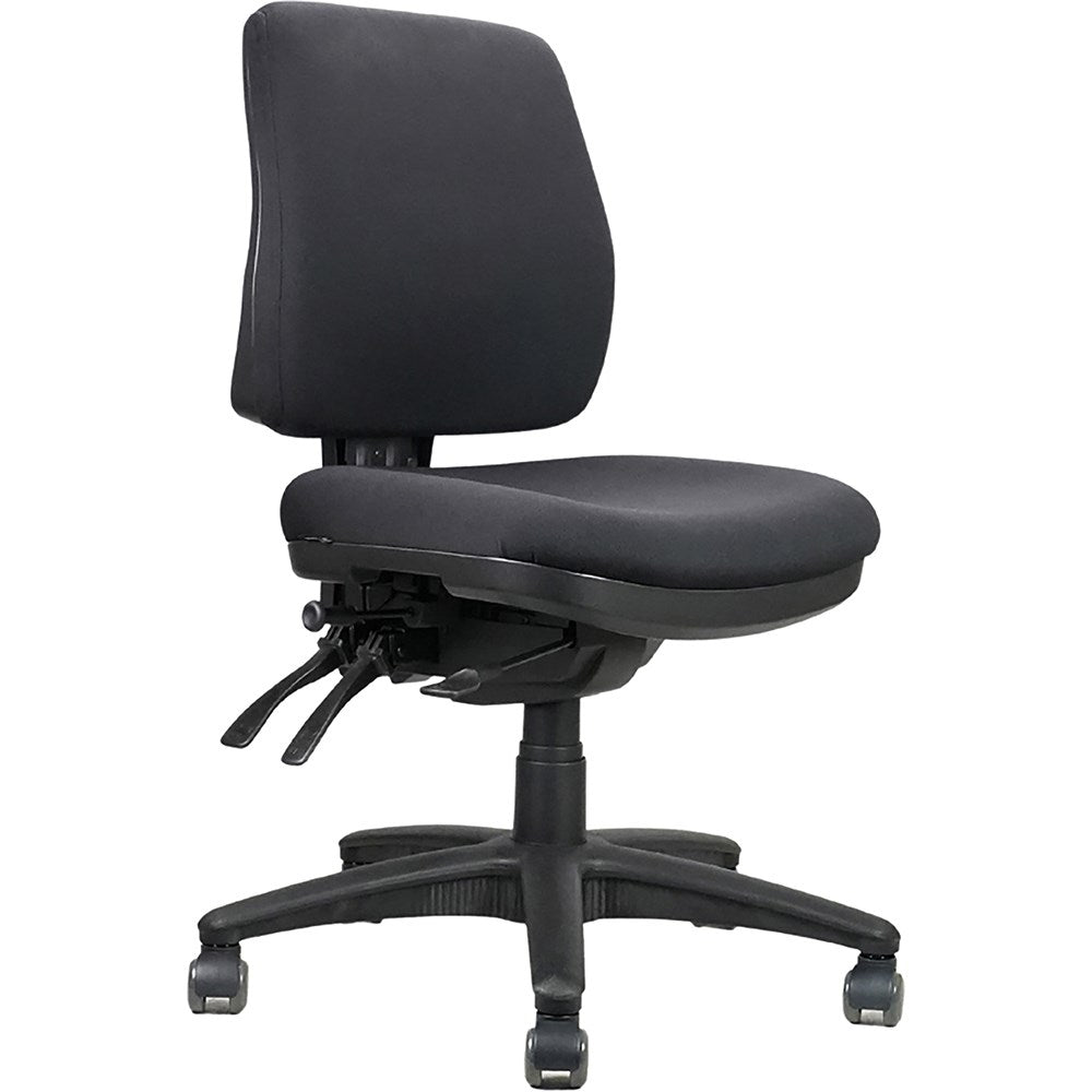 Ergo Chair Black Medium Back Midi Operator Black | Office Furniture Designs