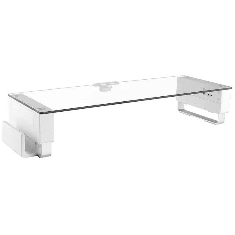 Ergovida Glass Top Monitor Riser with USB and AV Ports Height ...