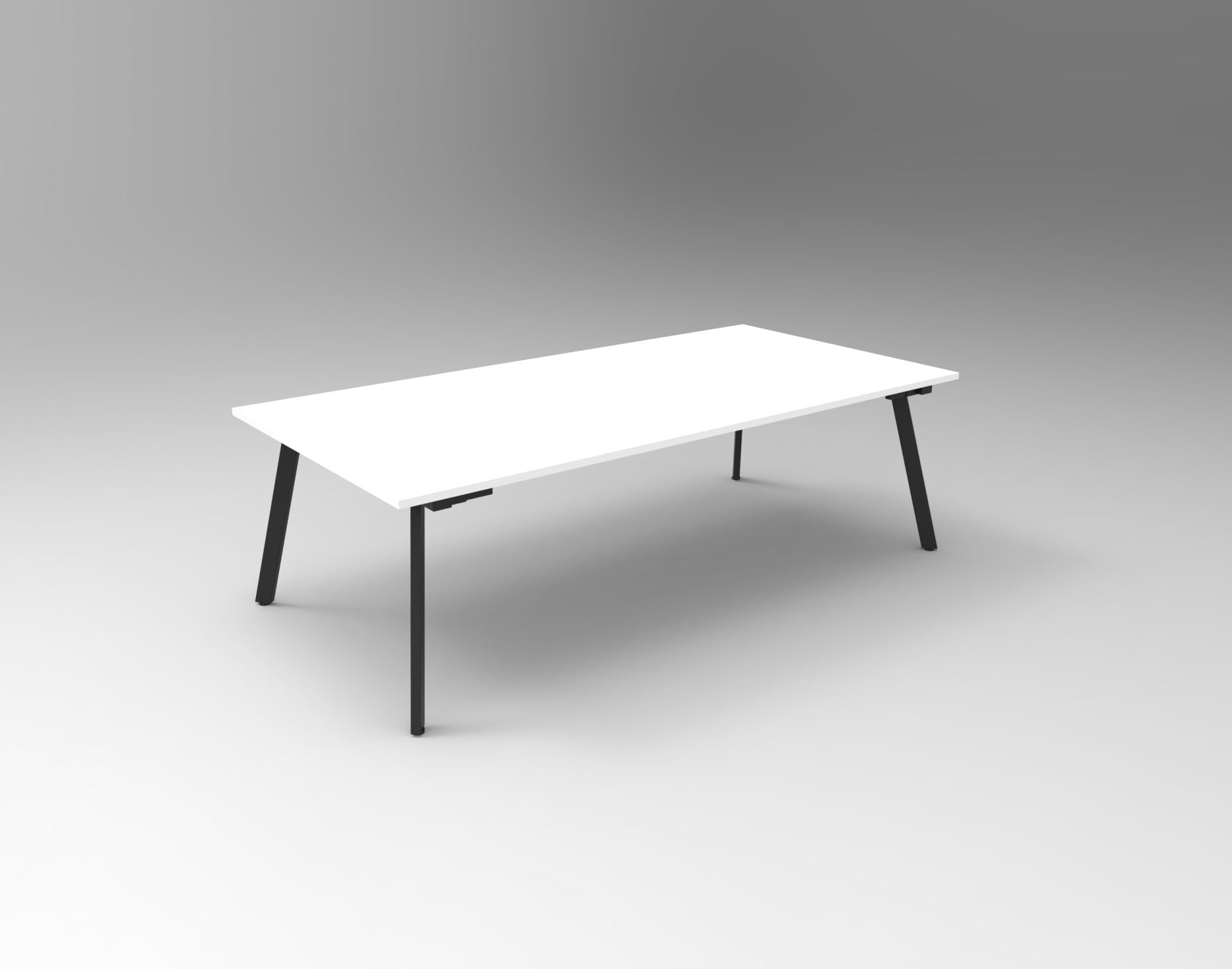 Eternity Meeting And Boardroom Table 2400W x 1200D x 730H White & Black | Office Furniture Designs