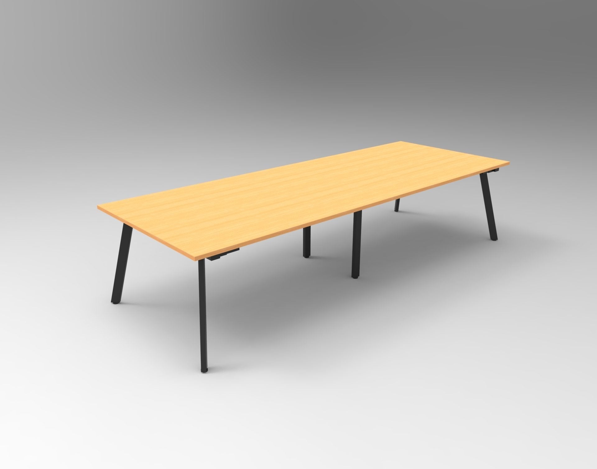 Eternity Meeting And Boardroom Table 3200W x 1200D x 730H Beech & Black | Office Furniture Designs