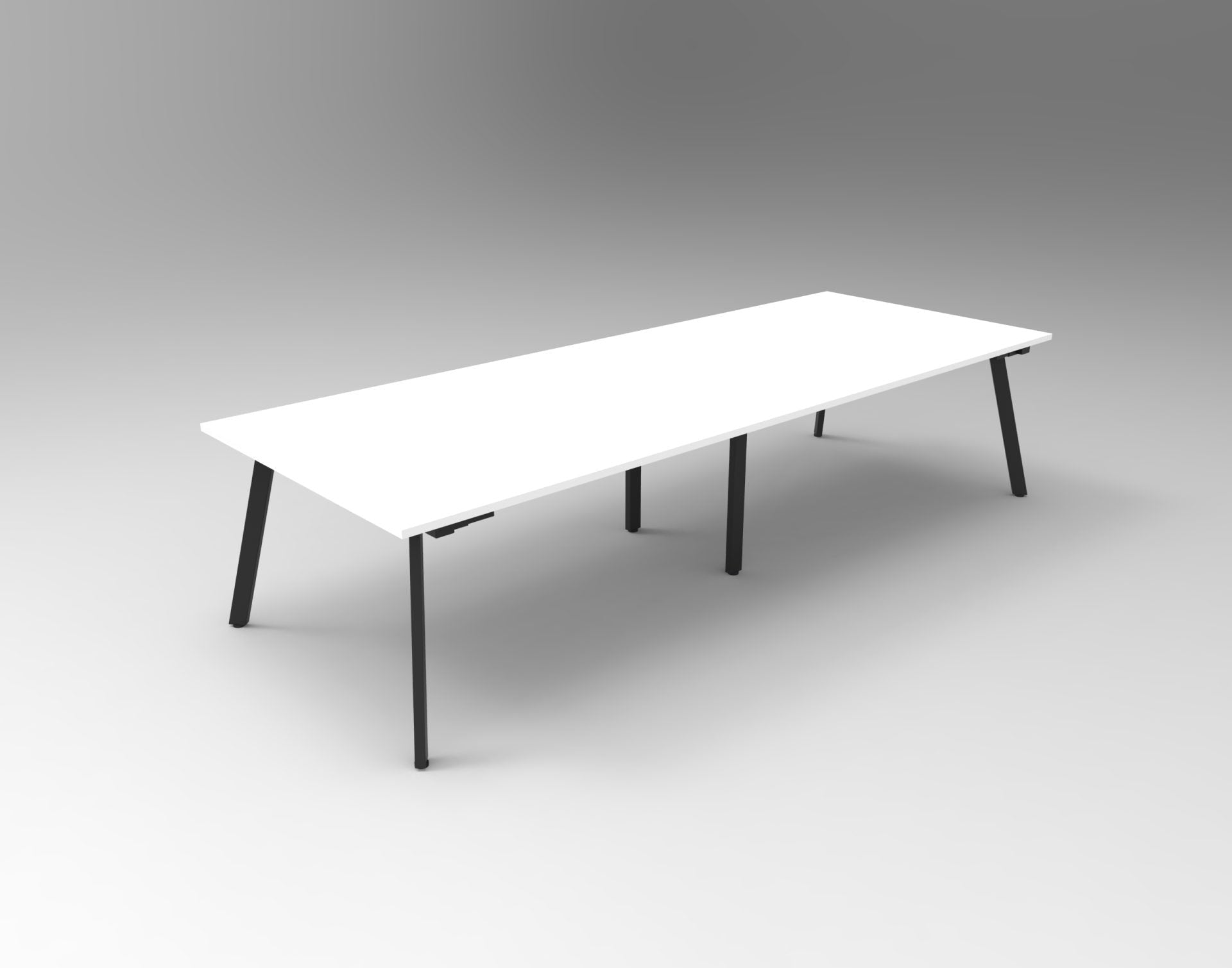 Eternity Meeting And Boardroom Table 3200W x 1200D x 730H White & Black | Office Furniture Designs