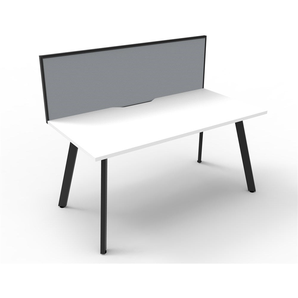 Eternity Workstation Single Sided With Screen 1200W x 780D x 1200H Black & White | Office Furniture Designs