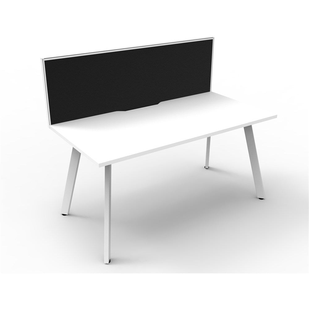 Eternity Workstation Single Sided With Screen 1200W x 780D x 1200H White & White | Office Furniture Designs
