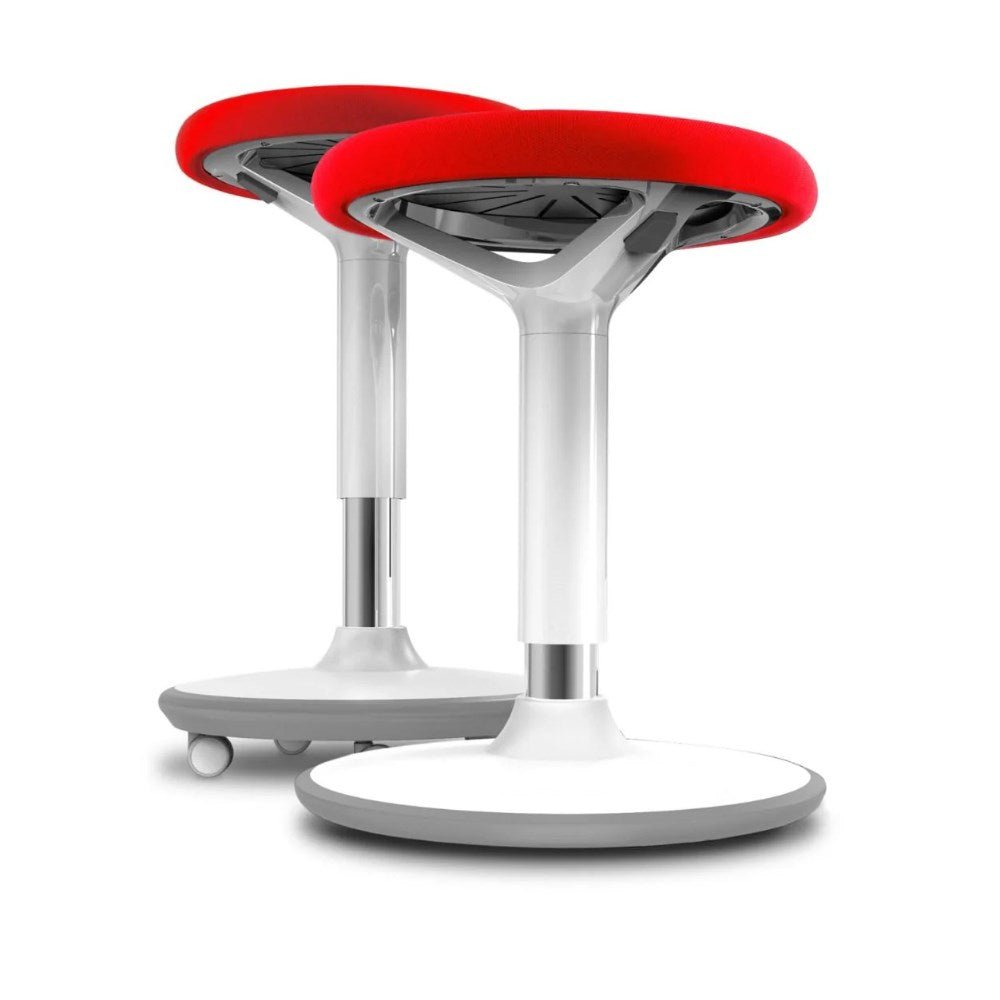 Fangle Adjustable Stool Red 440 - 530mm H On Castors Red | Office Furniture Designs