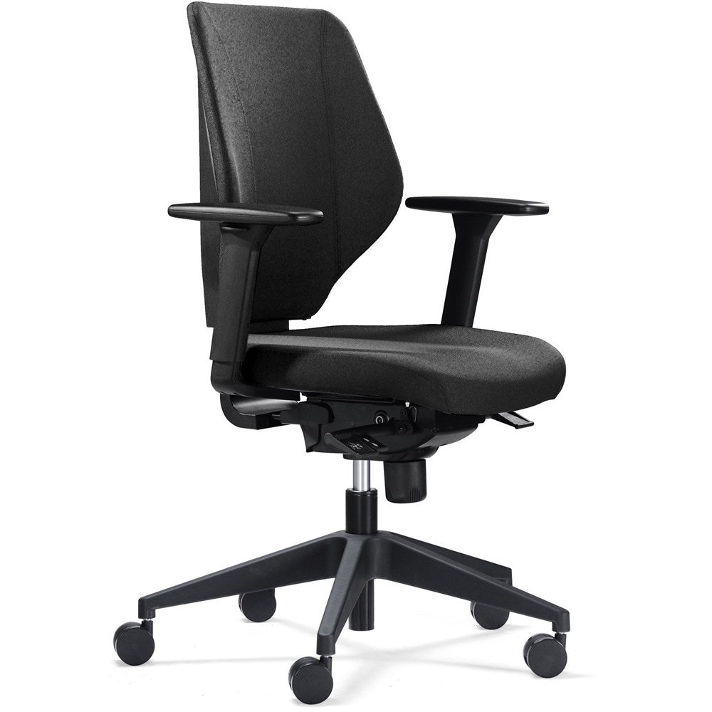 Felix Synchrom Task Chair With Arms And Slider Black Fabric And Back Black | Office Furniture Designs