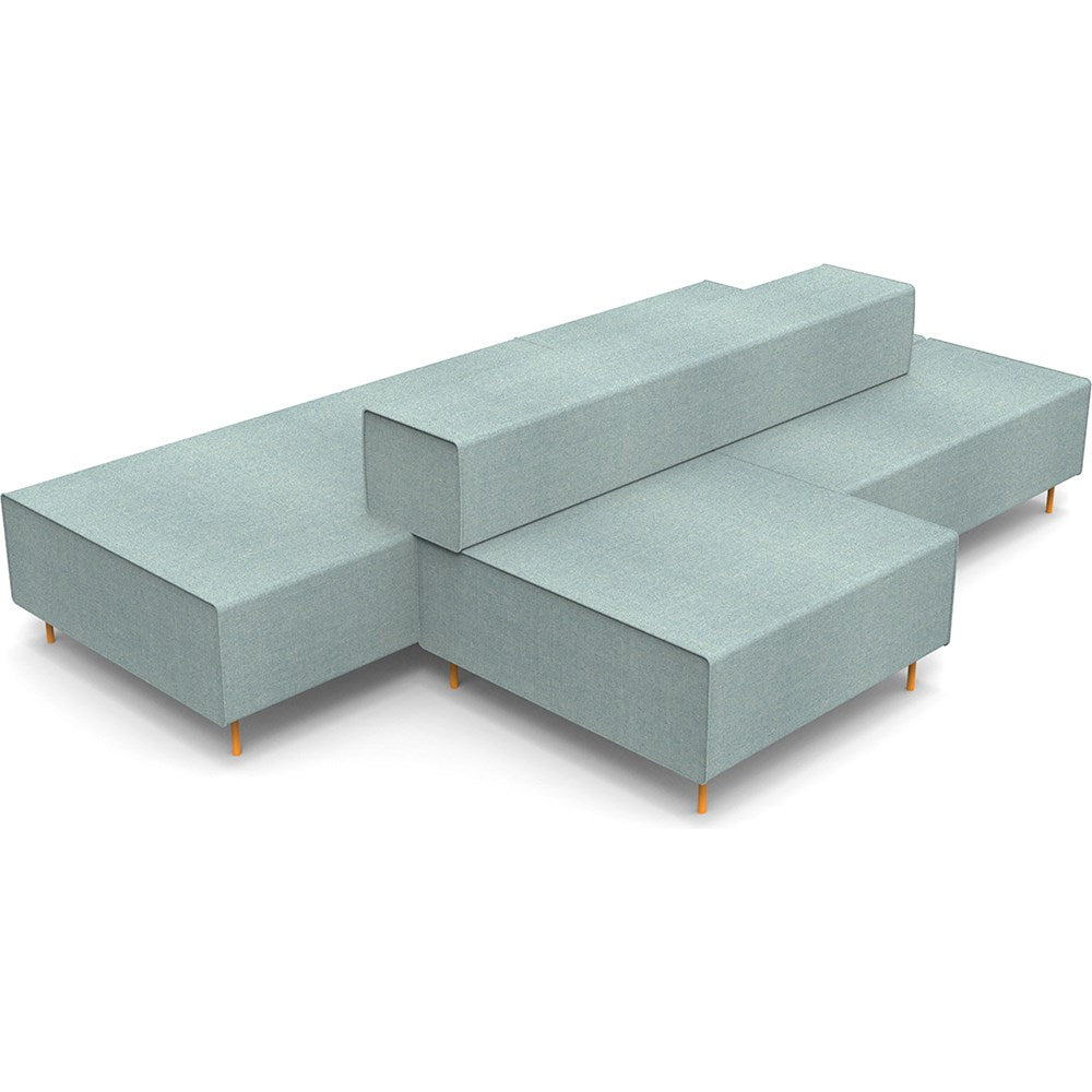 Flexi Lounge 2755W x 1880D x 710H Island Light Blue | Office Furniture Designs