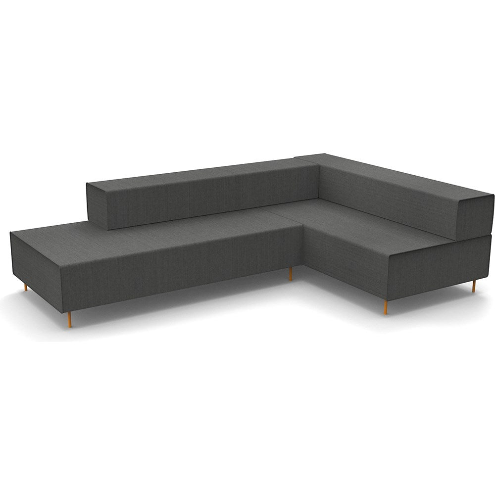 Flexi Lounge 2770W x 1830D x 710H Corner Charcoal Ash | Office Furniture Designs