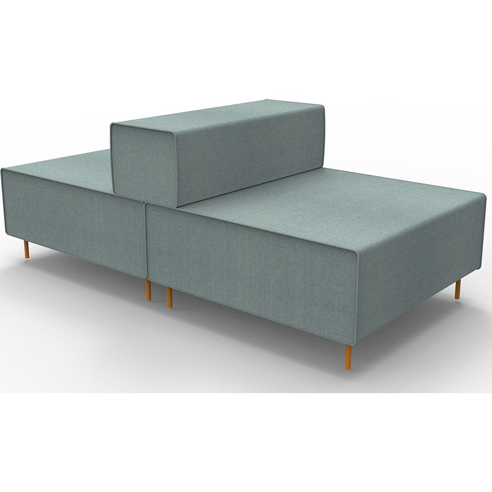 Flexi Lounge 925W x 188D x 710H Single Back To Back Light Blue | Office Furniture Designs