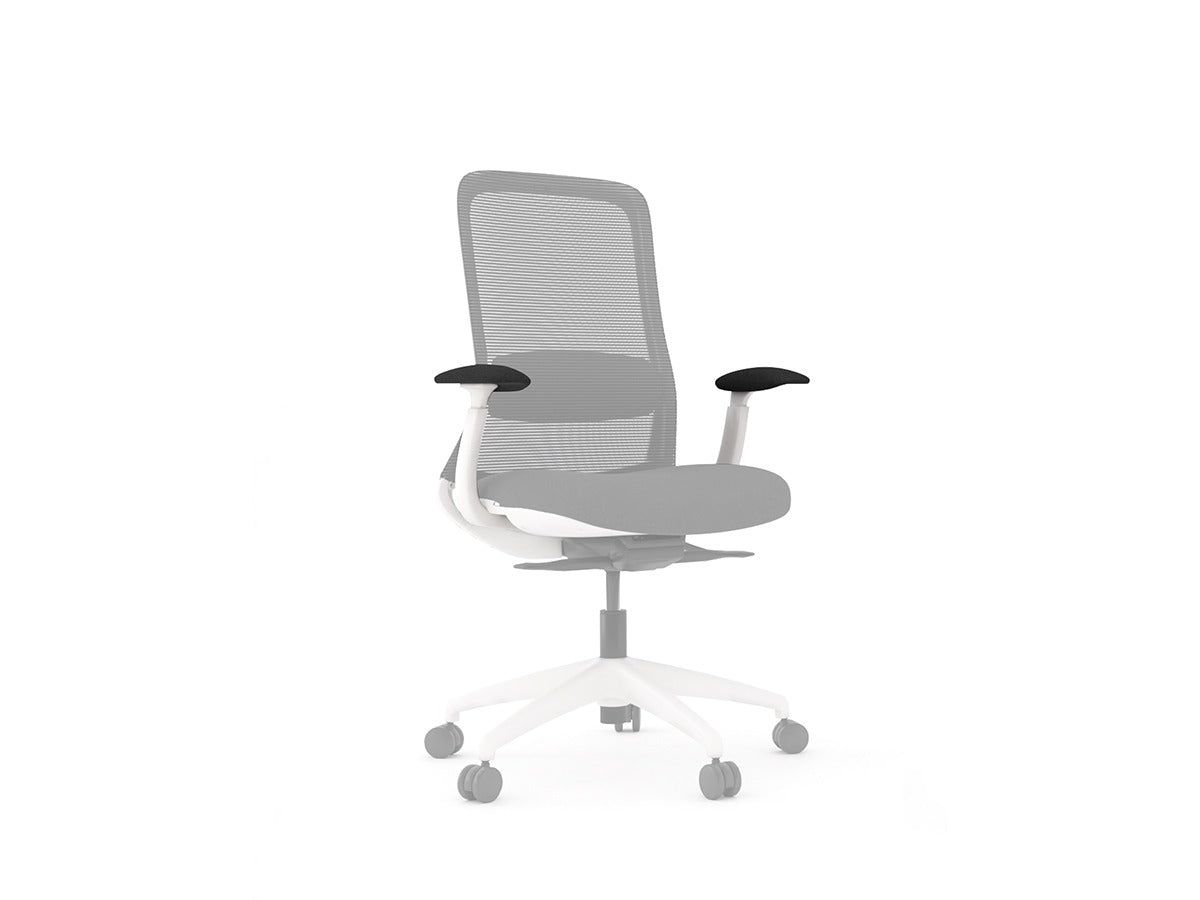 Flow Task Chair Arms Only White | Office Furniture Designs