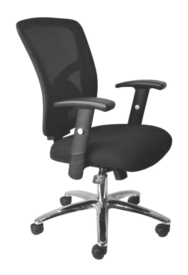 Fluent Task Chair High Mesh Back With Arms Black Fabric Black | Office Furniture Designs
