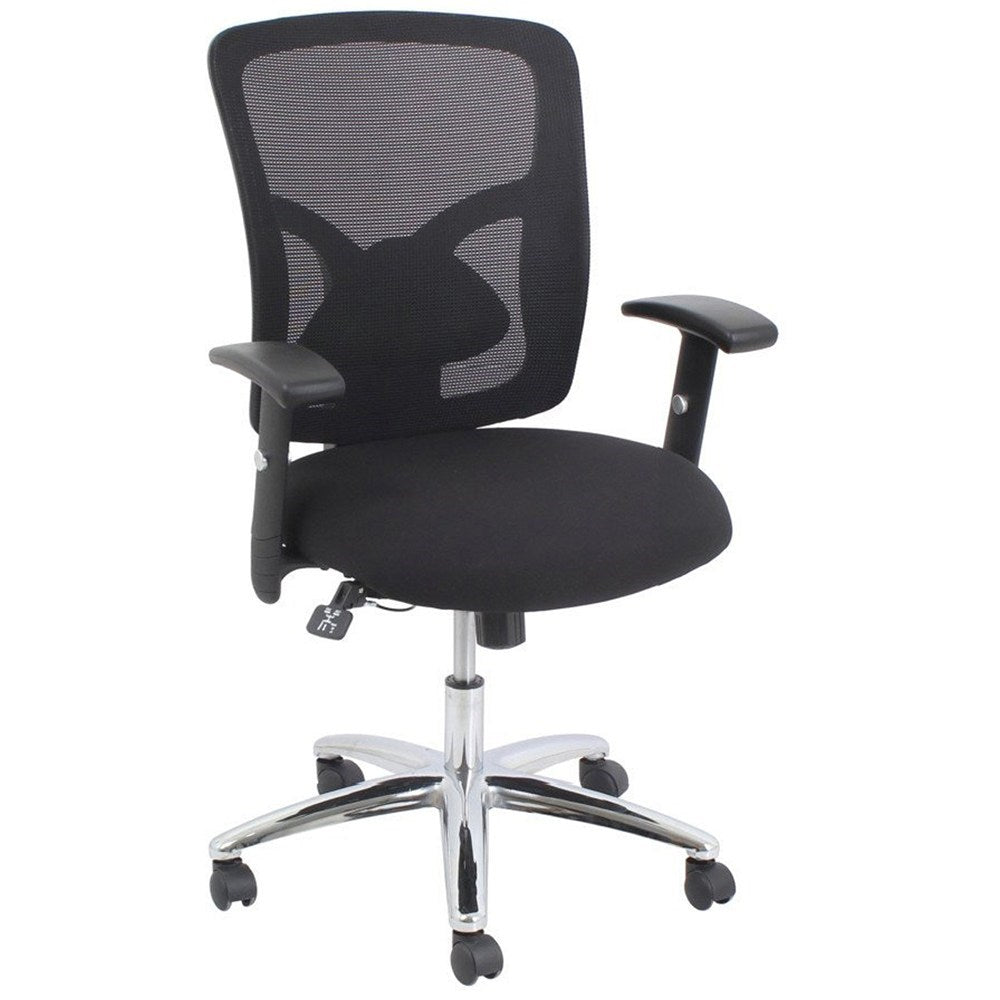 Fluent Task Chair High Mesh Back With Arms Black Fabric Black | Office Furniture Designs