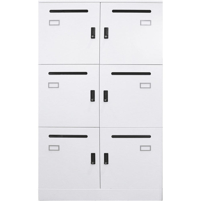 GO Office Locker 6 Lockable Compartments 800W x 486 x 1375mmH White ...