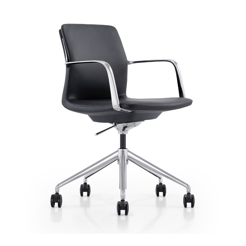 Grange Medium Back Executive Chair Black Genuine Leather | Office Furniture Designs