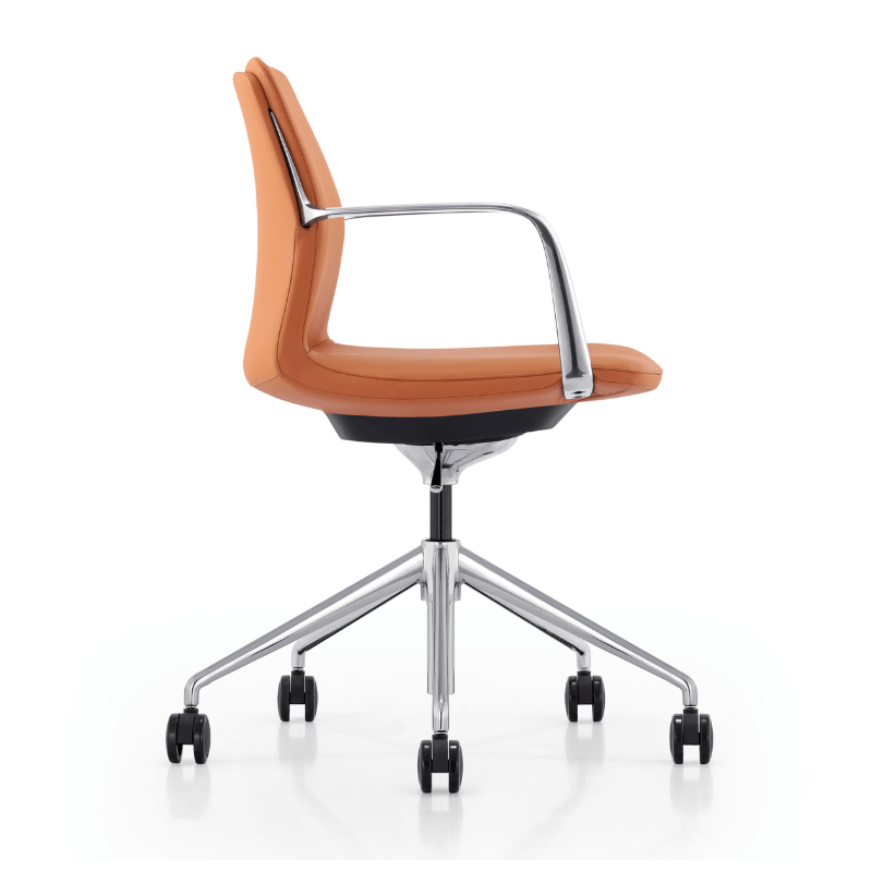 Grange Medium Back Executive Chair Orange Genuine Leather | Office Furniture Designs