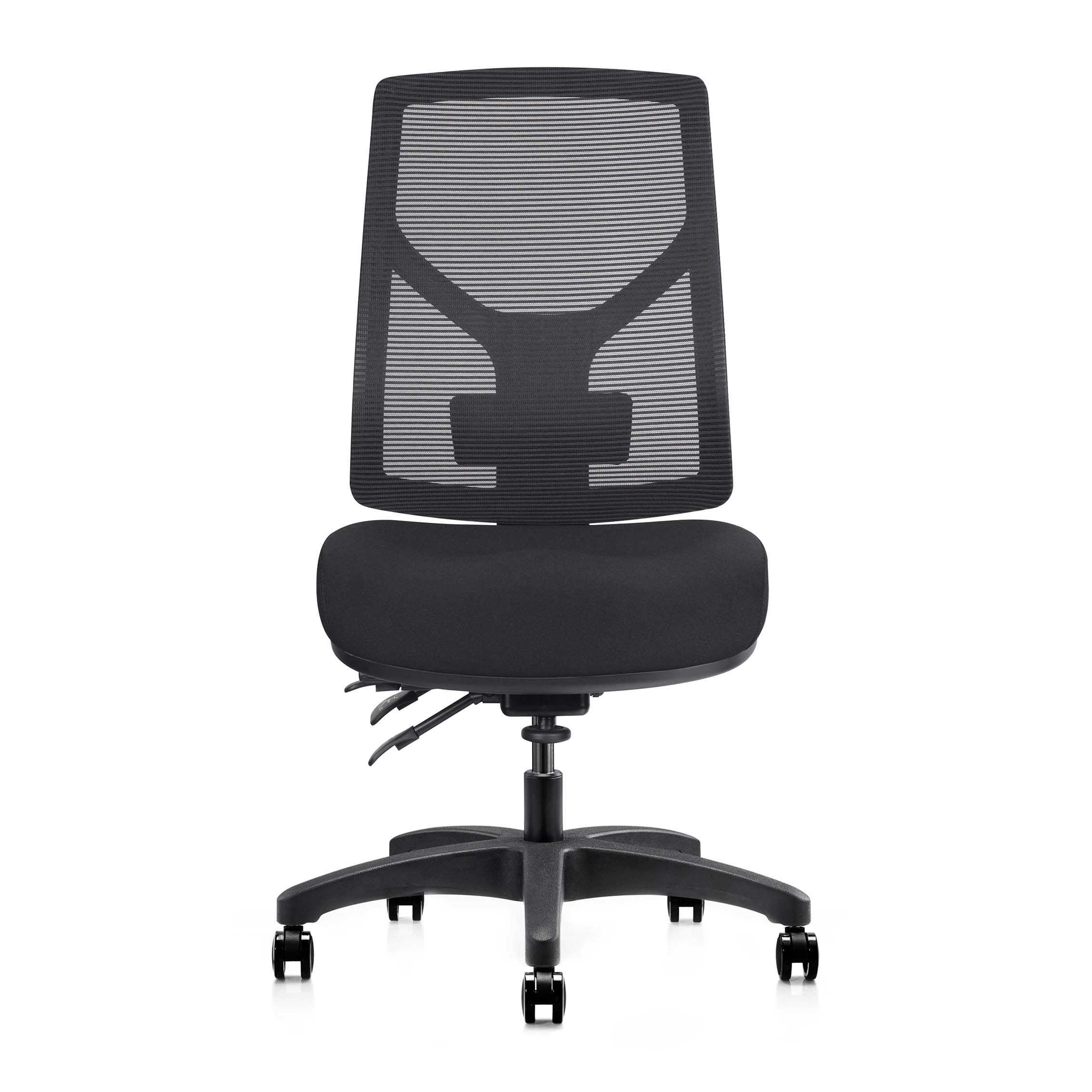 Gust Ergonomic Heavy Duty Chair High Mesh Back Fabric Seat Black