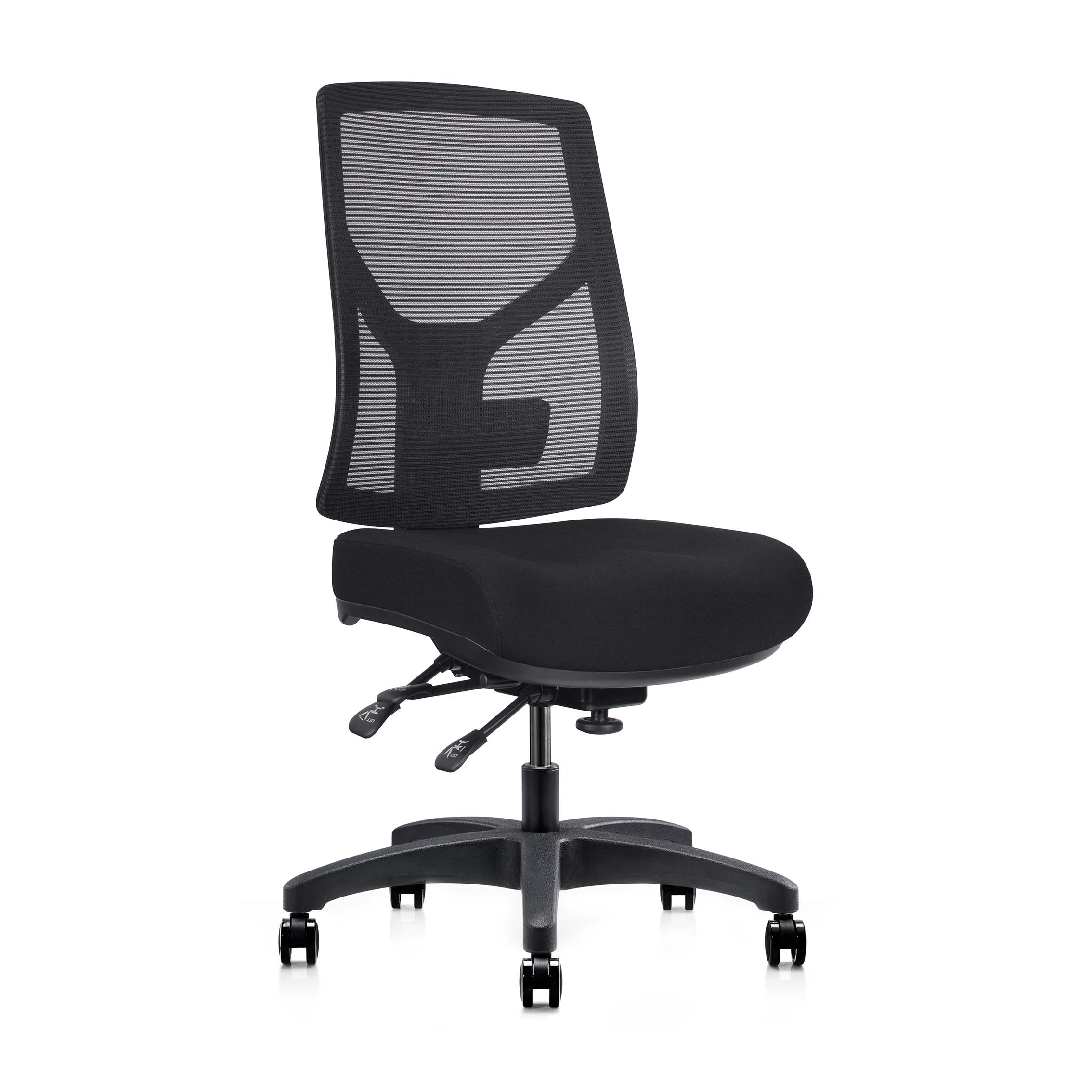 Gust Ergonomic Heavy Duty Chair High Mesh Back Fabric Seat Black