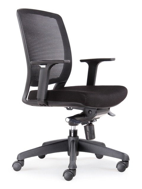 Hartley Task Chair Promesh Medium Back Black Chair Black | Office Furniture Designs