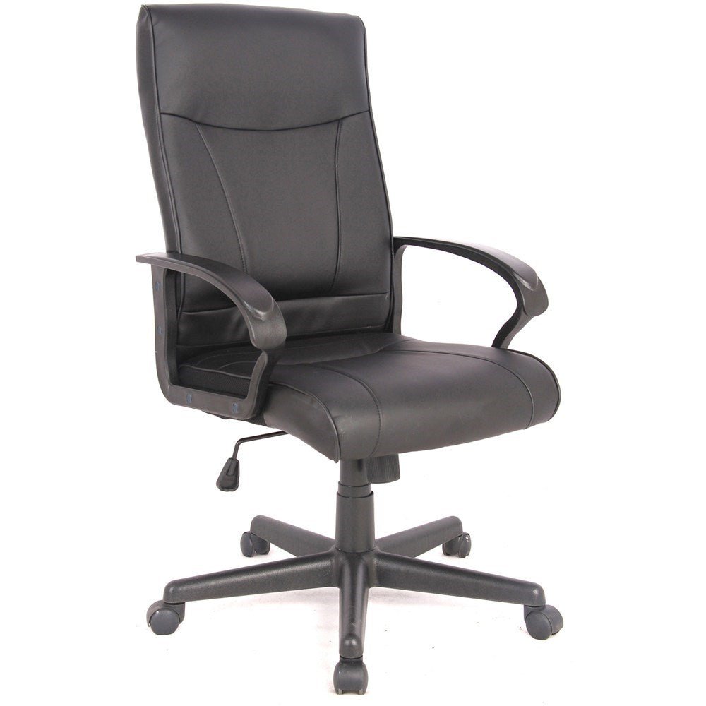 Hemsworth Executive Chair High Back With Arms Black Bonded Leather Black | Office Furniture Designs