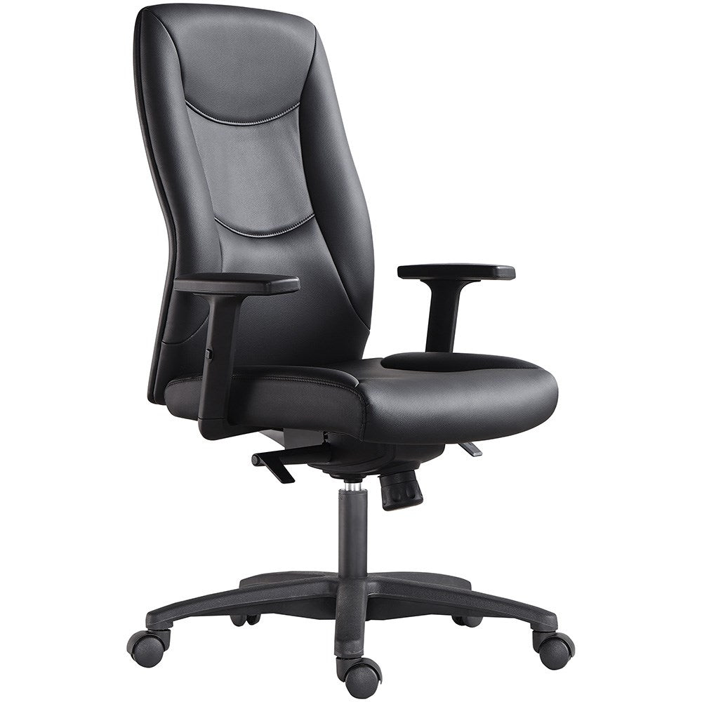 Hilton Executive Chair With Arms Black PU High Back Black | Office Furniture Designs