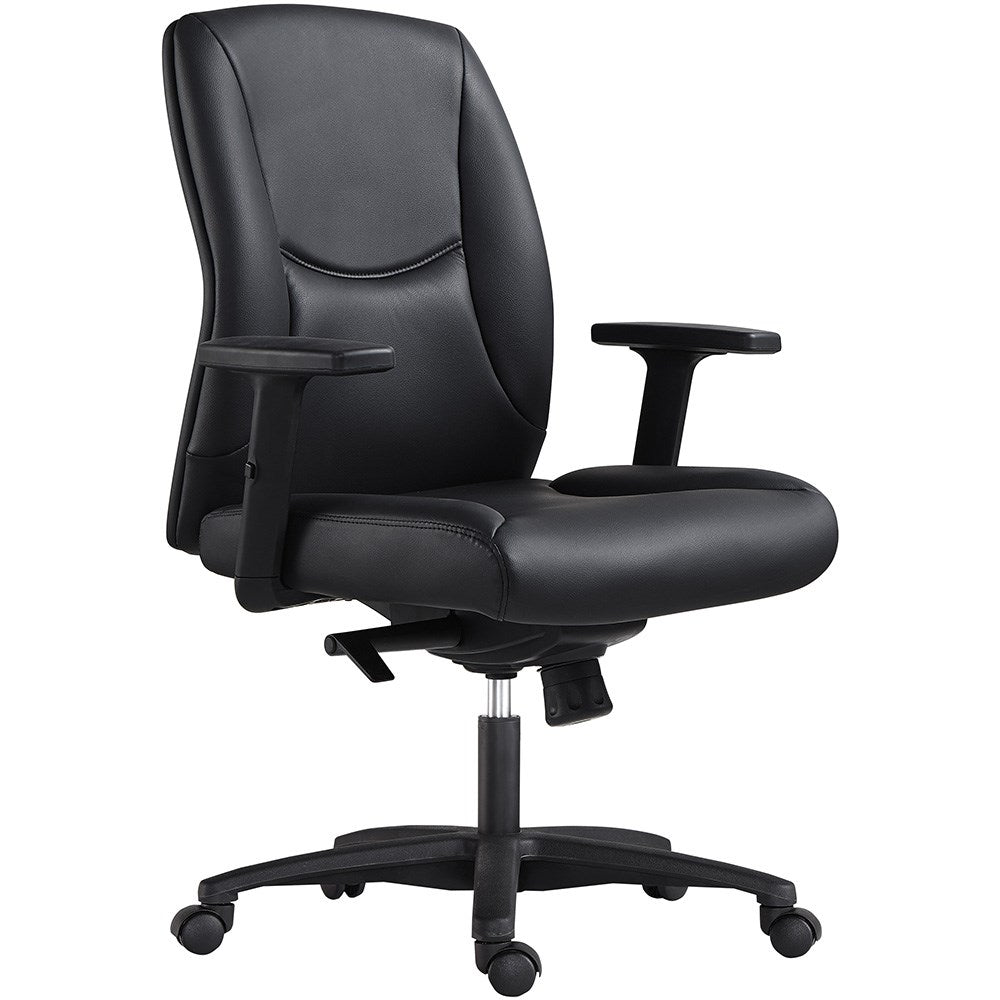 Hilton Executive Chair With Arms Black PU Low Back Black | Office Furniture Designs