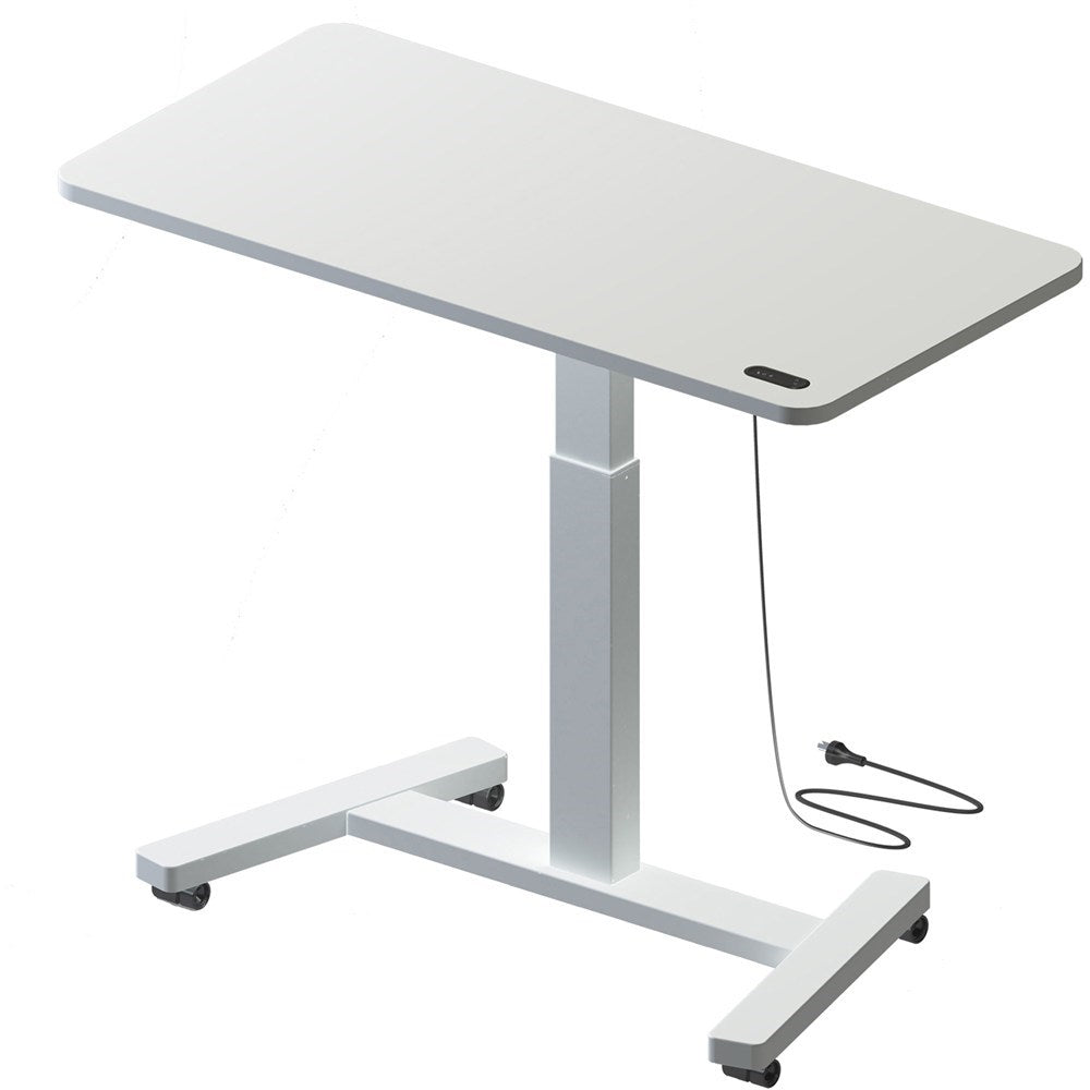 Hot Spot Mobile Sit To Stand Desk 1200W x 600D x 750 - 1200mmH White Top White Frame 1200W x 600D x 750 - 1200H White & White | Office Furniture Designs