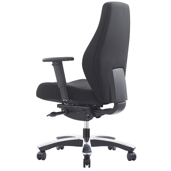 Impact Heavy Duty Multi Shift Chair With Arms Black Fabric Low Back No Headrest Black | Office Furniture Designs