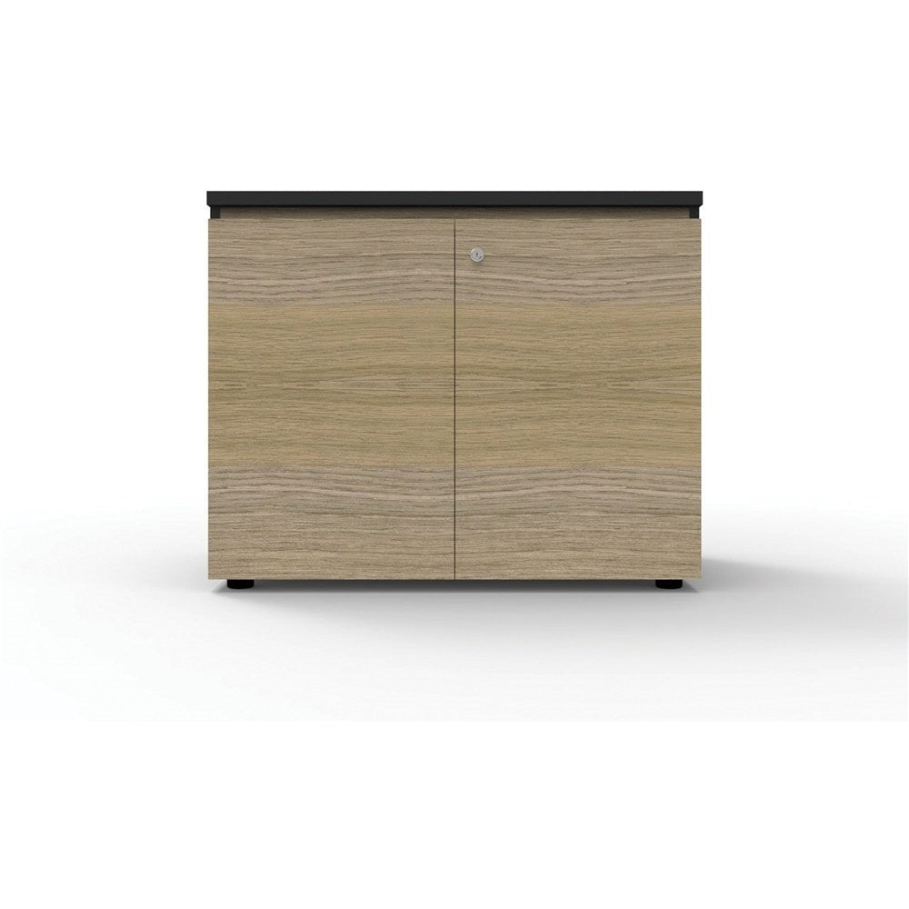 Infinity Swing Cupboard 900W x 600D x 730H 2 Door Black & Oak | Office Furniture Designs