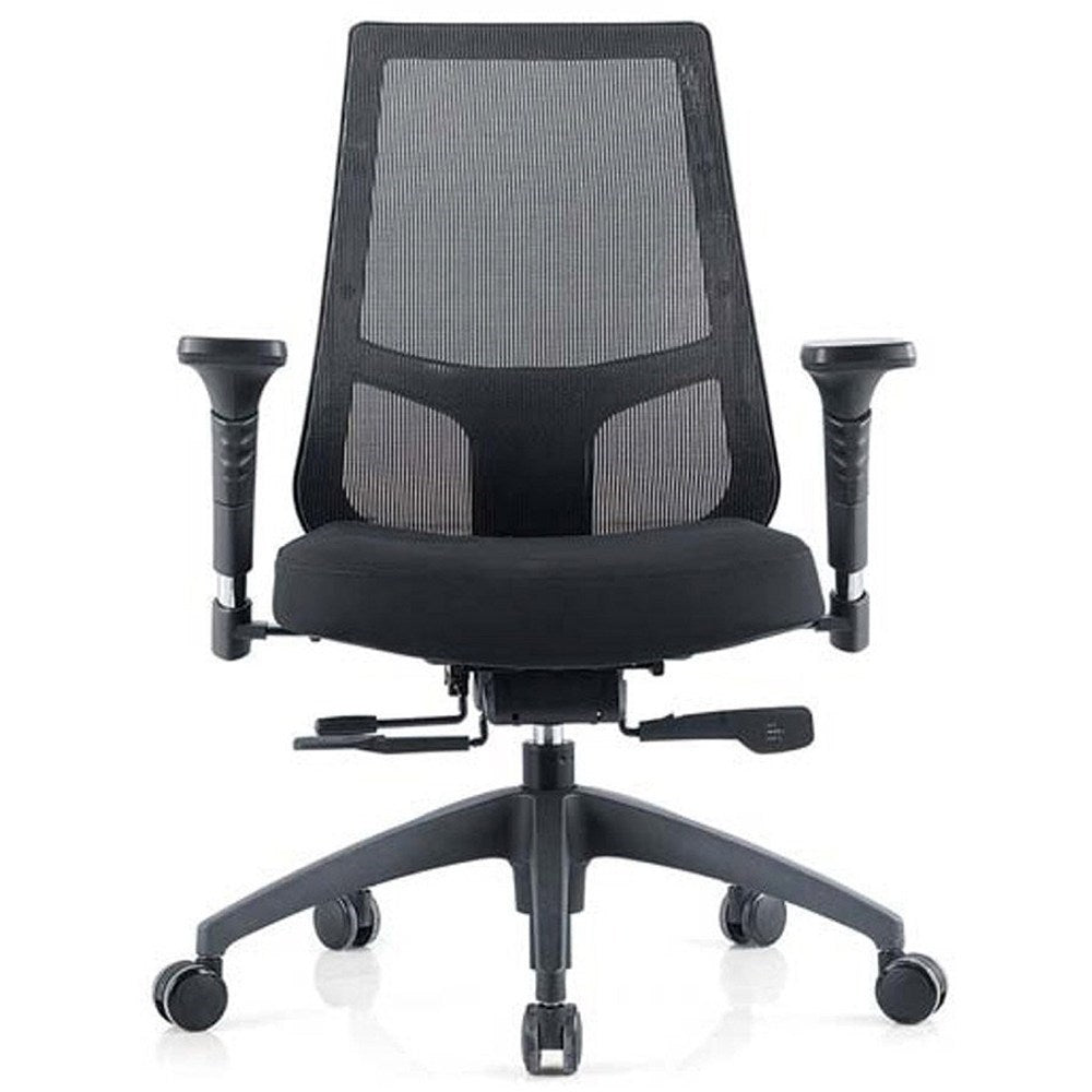 Inspire Executive Chair High Mesh Back With Arms Black Fabric Black | Office Furniture Designs
