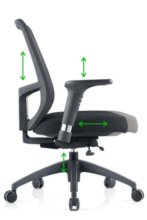 Inspire Executive Chair High Mesh Back With Arms Black Fabric Black | Office Furniture Designs