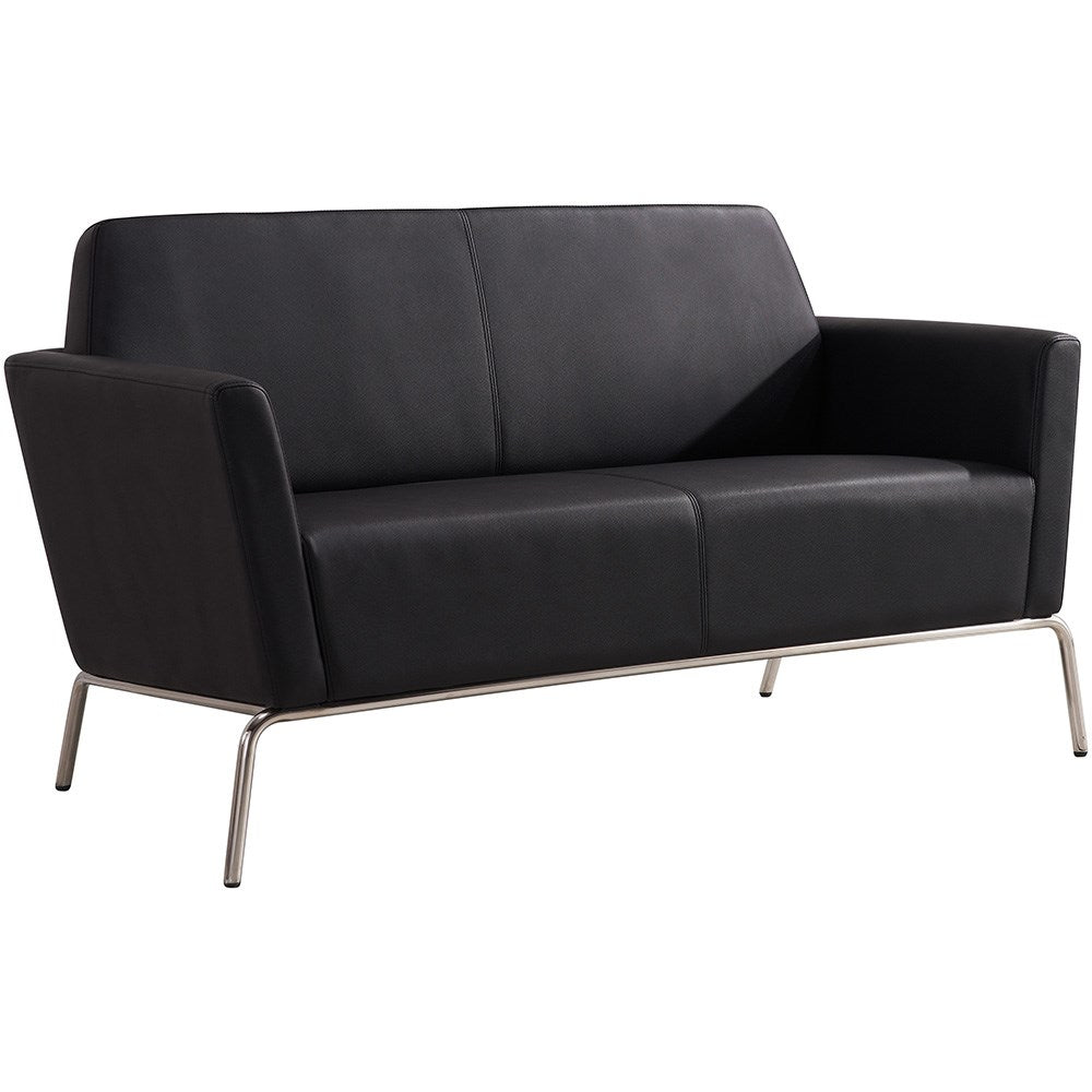 Jaden Lounge Black PU 1390W x 730D x 810H 2 Seater Black | Office Furniture Designs