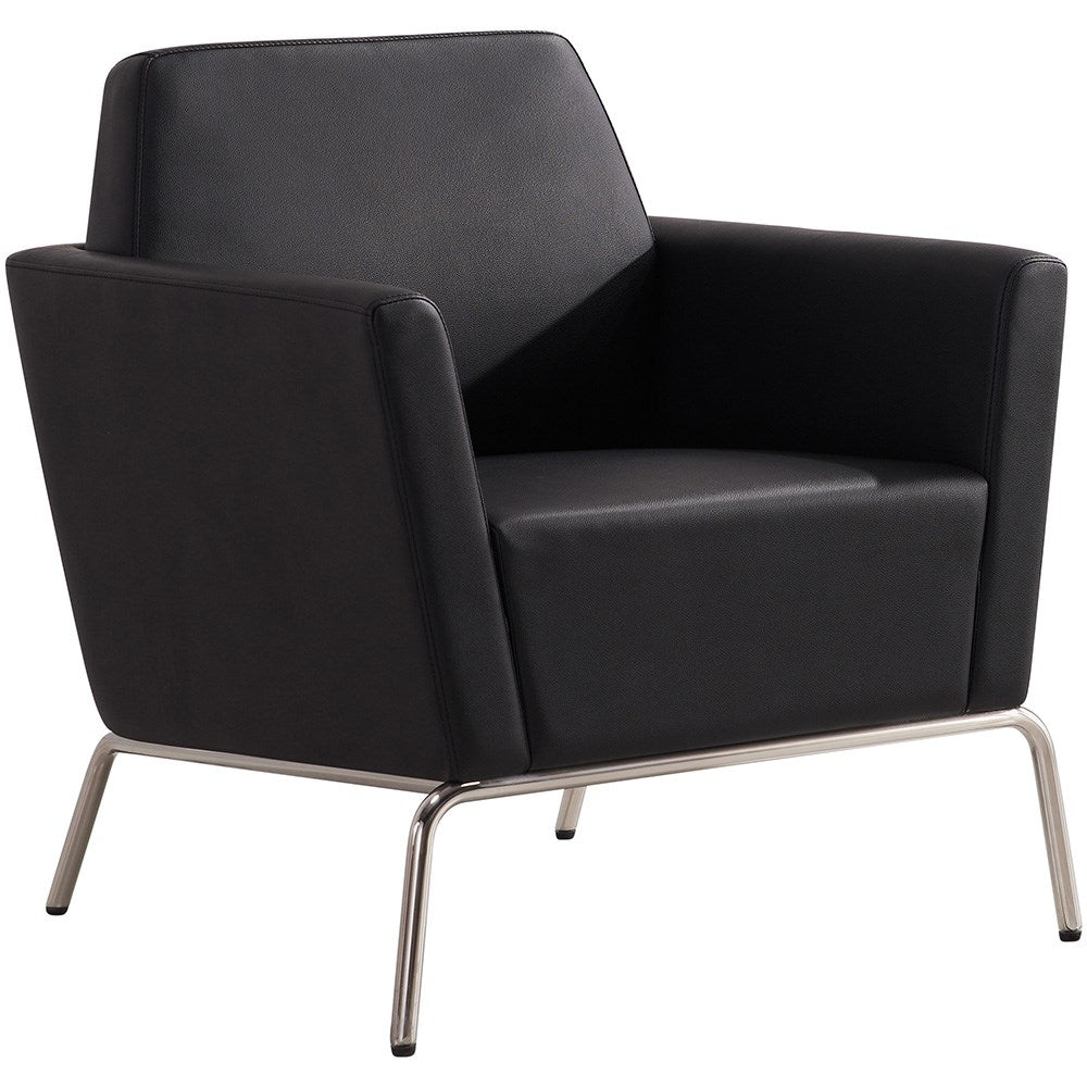Jaden Lounge Black PU 730W x 730D x 810H Chair 1 Seater Black | Office Furniture Designs