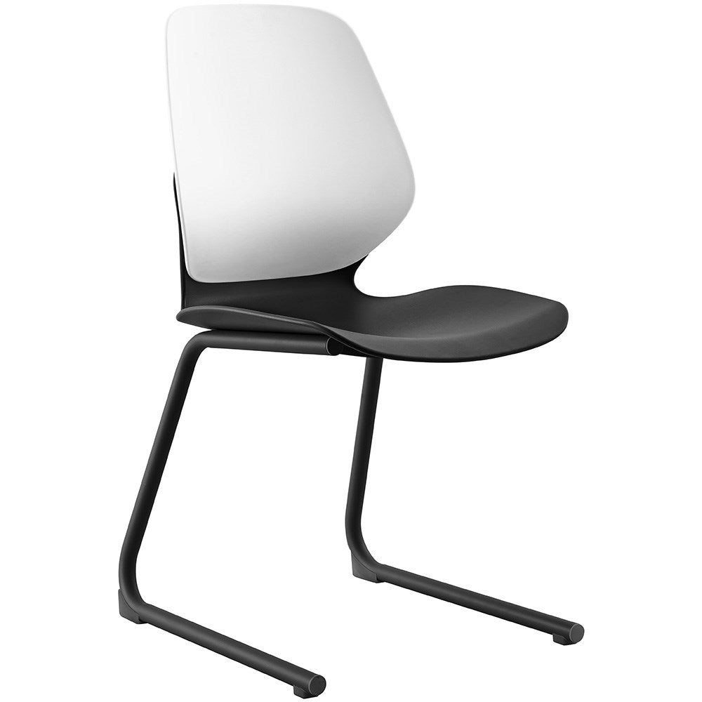 Kaleido Chair Reverse Cantilever Base Polypropylene Black & White | Office Furniture Designs
