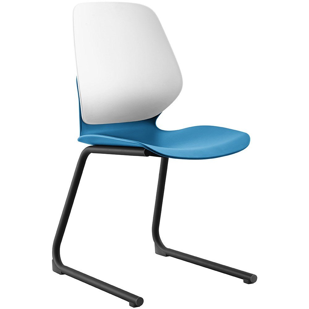 Kaleido Chair Reverse Cantilever Base Polypropylene White & Blue | Office Furniture Designs