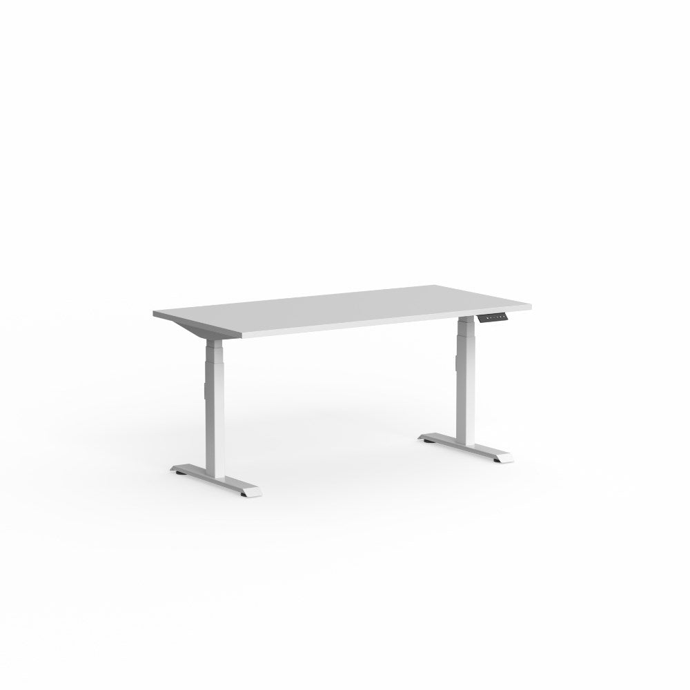 Klass Electric Height Adjustable Workstation 1800W x 750D x 620 - 1270mmH Electric Height Adjust Double Sided Desk White - Office Furniture Designs